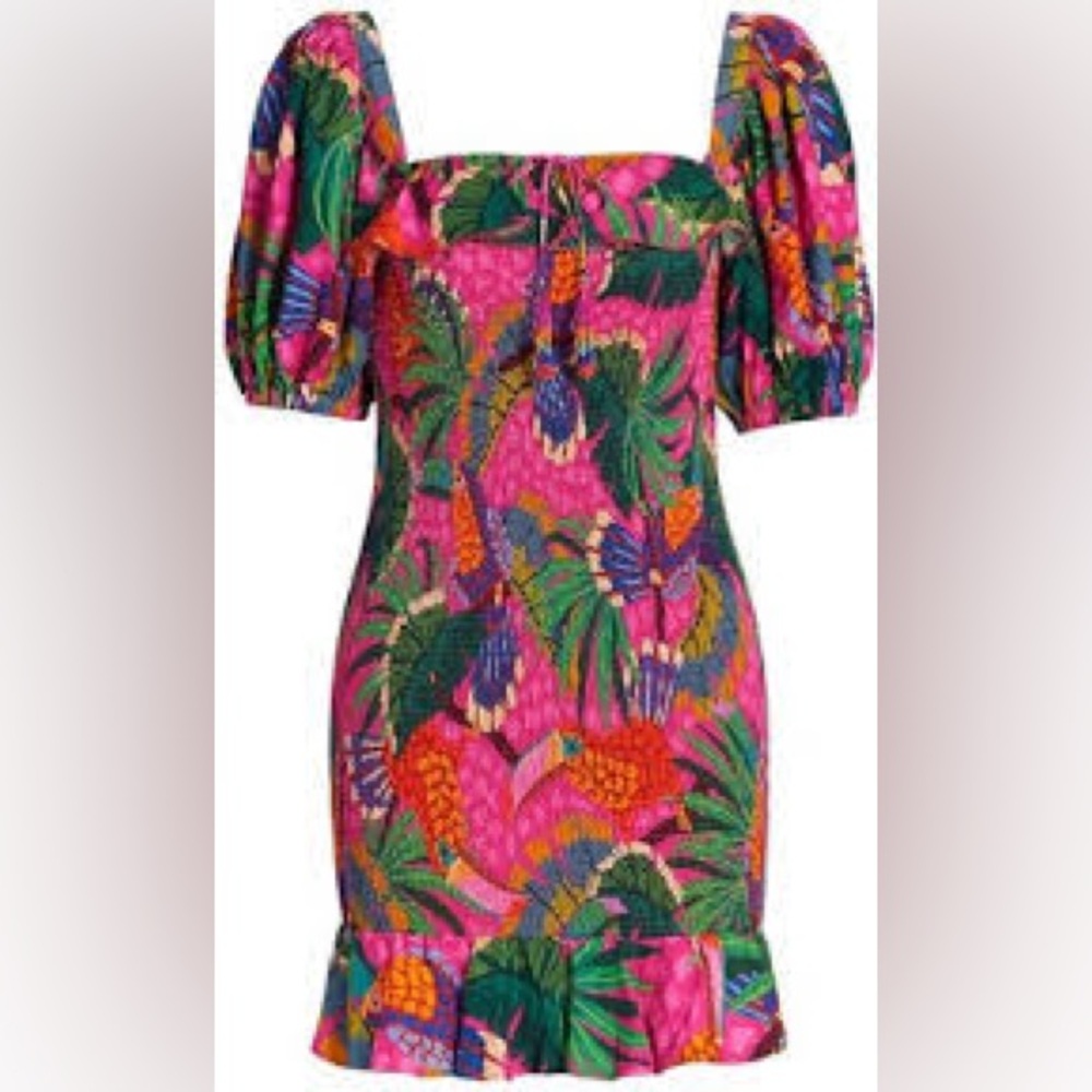 Farm Rio Pink Painted Toucans Dress Size XS